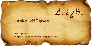 Laska Ágnes névjegykártya